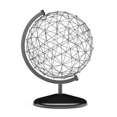 Tel dünya küre Stand. 3D render