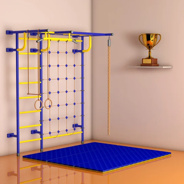Sports Playground Wall Bars for children. 3d Rendering — Stock Photo, Image
