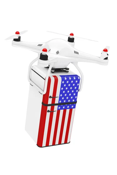 Concepto de envío. Drones Quadrocopter entregando retro jalá —  Fotos de Stock