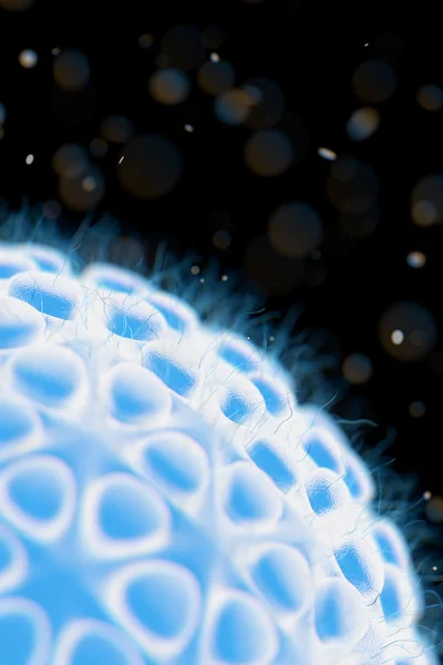Mikroszkóp Kilátás-ból baktériumok sejt. 3D-leképezés — Stock Fotó