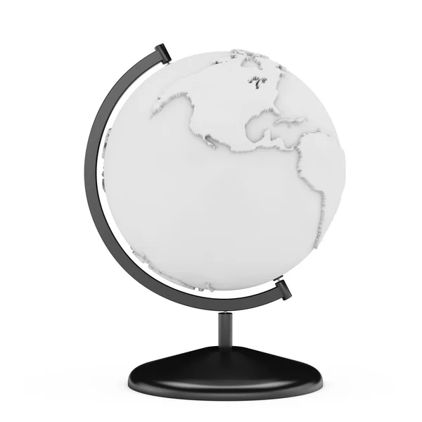 Black and White Earth Planet Globe Stand. 3d Rendering — Stock Photo, Image