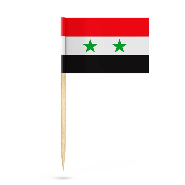 Mini papier Syrië aanwijzer vlag. 3D-rendering — Stockfoto