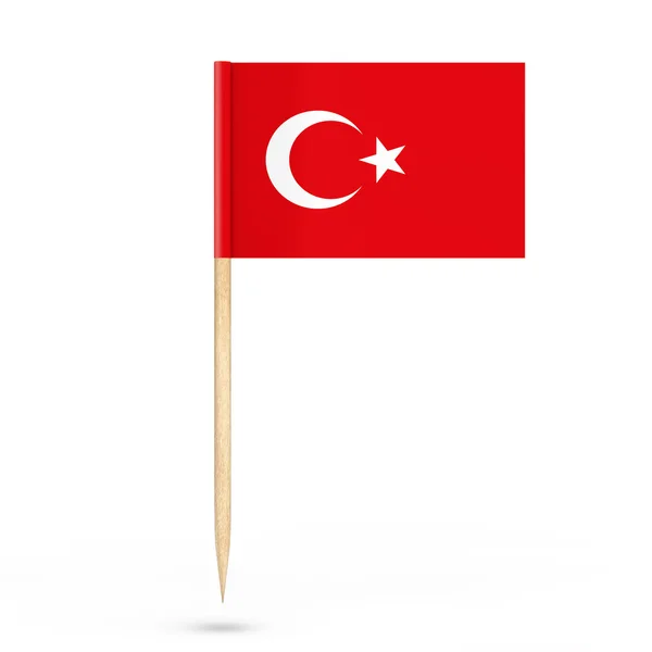 Mini-türkische Flagge aus Papier. 3D-Darstellung — Stockfoto