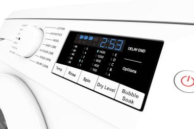 Modern çamaşır makinesi kontrol paneli. 3D render
