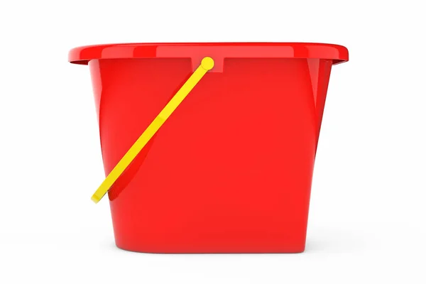 Cubo de plástico rojo. Renderizado 3d —  Fotos de Stock