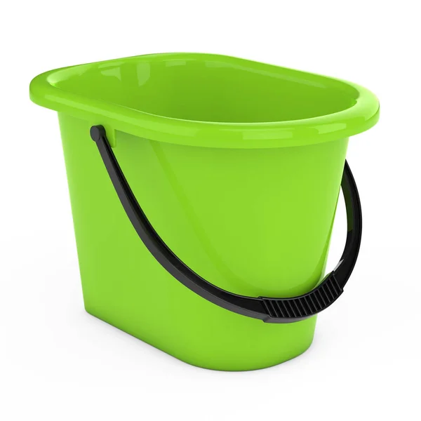 Green Plastic Bucket. Perender 3d — Stok Foto