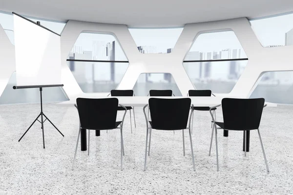 Abstrakte helle Büro-Besprechungsraum. 3D-Darstellung — Stockfoto