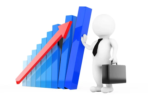 Crisis Manager Concept. 3D Businessman hold a Growth Graph. 3d R — Stock Photo, Image
