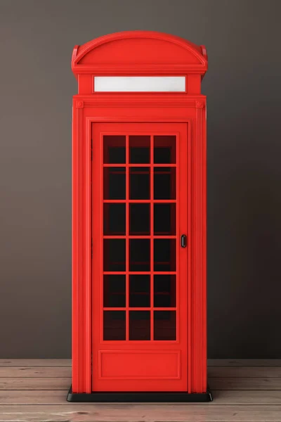 Cabine de telefone vermelho britânica clássica. Renderização 3d — Fotografia de Stock