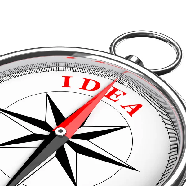 Dirección a Idea Conceptual Compass Primer plano. Renderizado 3d — Foto de Stock