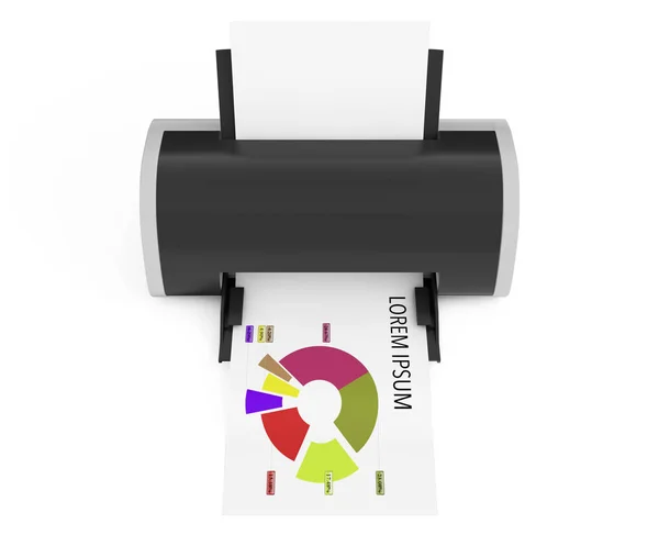 Modern Printer Print Investment Chart. 3d Rendering — Stock Photo, Image