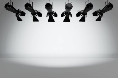 Metal Modern sahne spot inşaat. 3D render