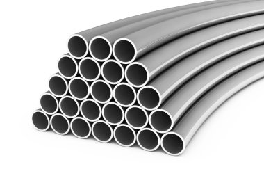 Parlak Metal borular. 3D render