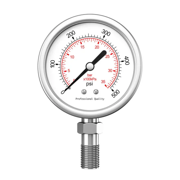 Manômetro de medidor de pressão. Renderização 3d — Fotografia de Stock