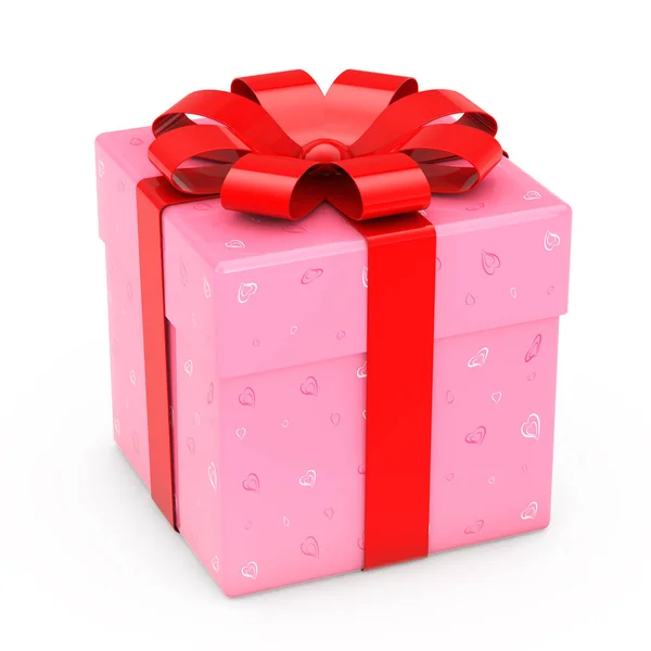 Ornate with Hearts Paper Gift Box. Renderização 3d — Fotografia de Stock