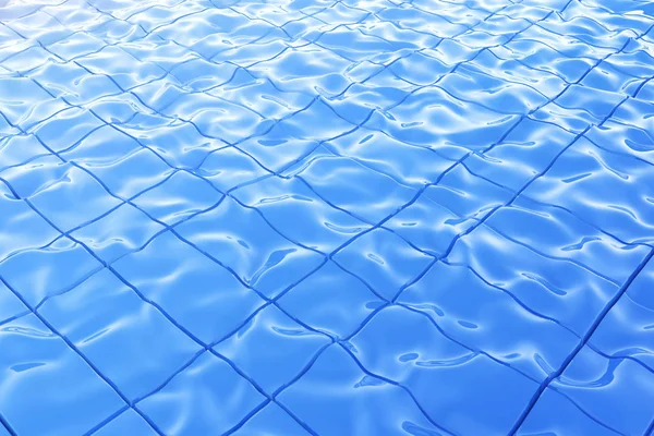 Abstract Blue Pool Water with Sun Reflections background. 3d Ren — Stock Photo, Image