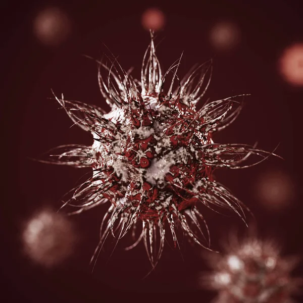 Abstracte Virus, bacteriën of Microbe. 3D-rendering — Stockfoto