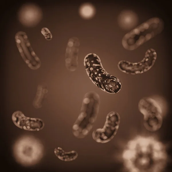 抽象的病毒、 细菌或微生物。3d 渲染 — 图库照片