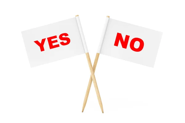 Mini Paper Pointer Flags with Yes and No Signs. 3d Rendering — Stock Photo, Image