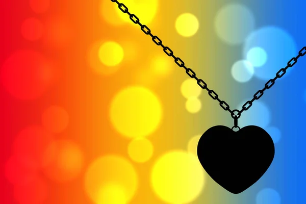 Heart Medallion on chain. 3d Rendering — Stock Photo, Image
