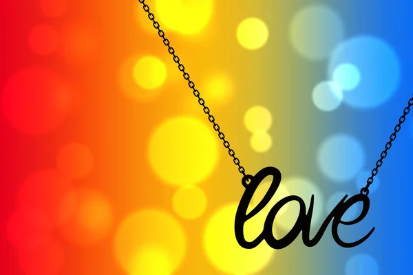 Jewelry Necklace with Love Sign. 3d Rendering — Stock Photo, Image