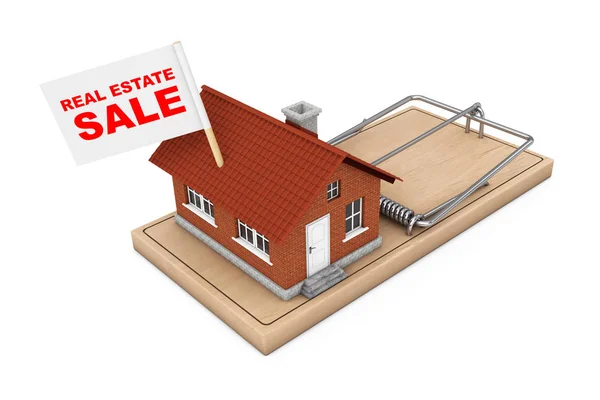 Real Estate Sale Concept. House Building with Real Estate Sale F — Stock Photo, Image