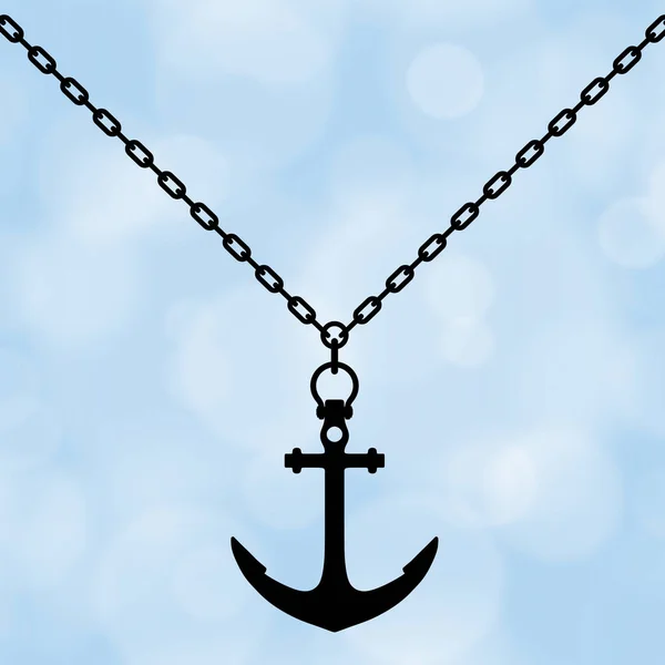 Silhouette of Necklace with Anchor. 3d Rendering — Stock Photo, Image