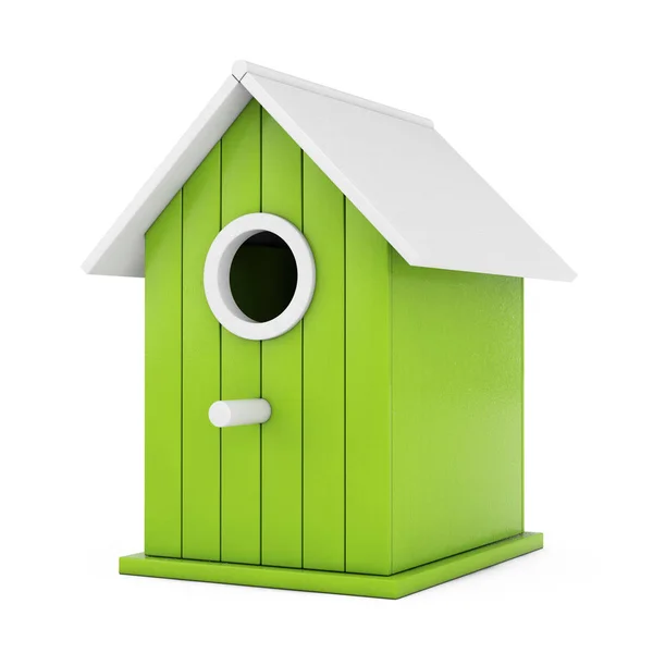 Małe drewniane Birdhouse oliwek. renderowania 3D — Zdjęcie stockowe