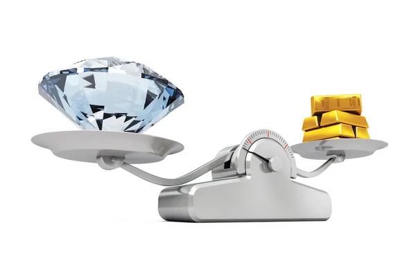 골든 바 밸런싱 간단한 가중치 S에 거 대 한 다이아몬드 — 스톡 사진