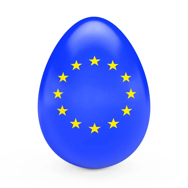 Påskägg med Europeiska unionens flagga. 3D-rendering — Stockfoto