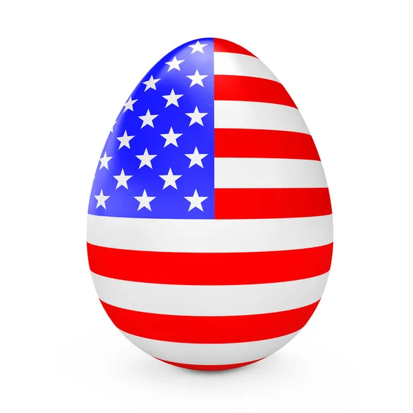 Huevos de Pascua con Bandera de Estados Unidos. Renderizado 3d — Foto de Stock