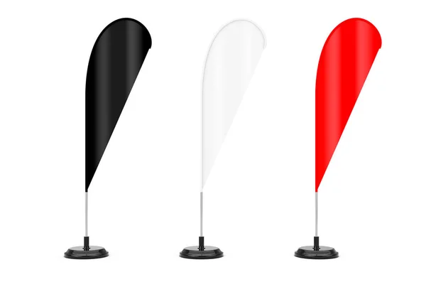 Blank Banner Feather Flag Stands. 3d Rendering — Stock Photo, Image