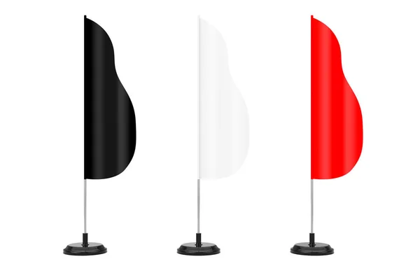 Lege Banner Feather vlag staat. 3D-rendering — Stockfoto