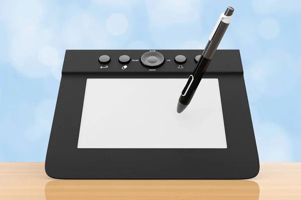Digital Graphic Tablet with Pen. 3d Rendering — Stock Photo, Image