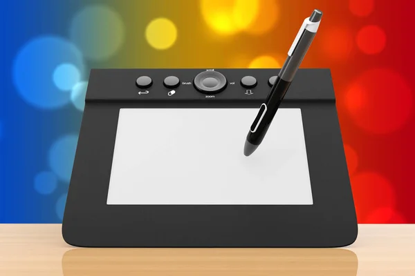 Digital grafisk tablett med pennan. 3D-rendering — Stockfoto