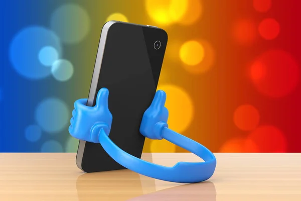 Mobiltelefon plasthållare som händer hålla Smartphone. 3D vilke — Stockfoto