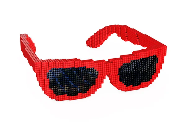 Gafas de sol en Pixel Art Style. Renderizado 3d — Foto de Stock