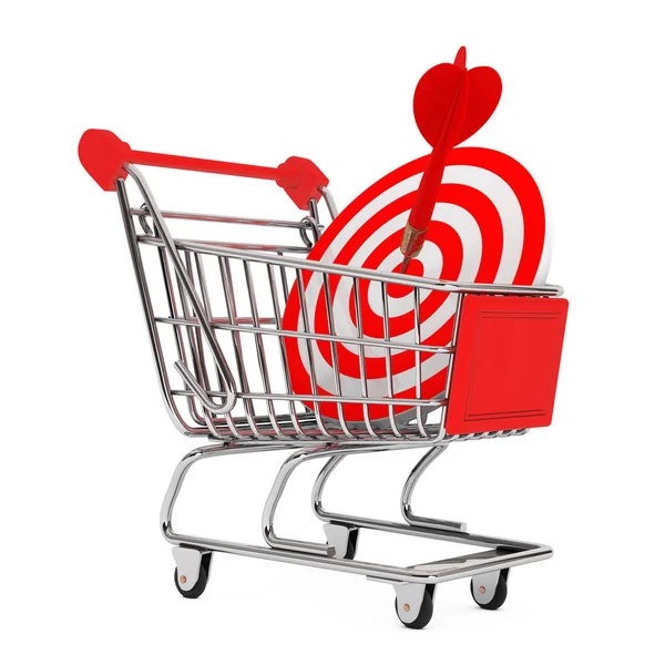 Shopping Cart with Target as Darts. 3d Rendering — Stock Photo, Image