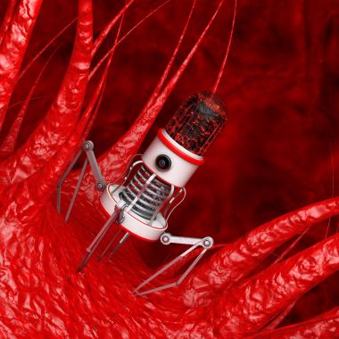 Nano Robot kamera, pençeleri ve iğne ile virüs üzerinde Bacte kan