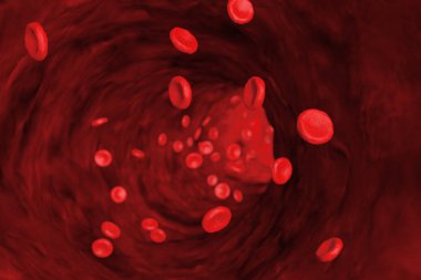 Kırmızı kan hücrelerinin damar. 3D render