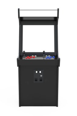 Tasarımınız için oyun Arcade makinesi ile boş perde. 3D parçalamak
