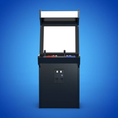Tasarımınız için oyun Arcade makinesi ile boş perde. 3D parçalamak