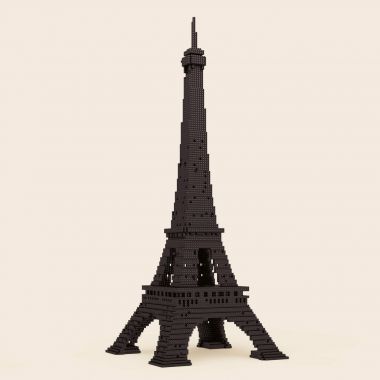 Eiffel Tower in Pixel Art Style. 3d Rendering clipart