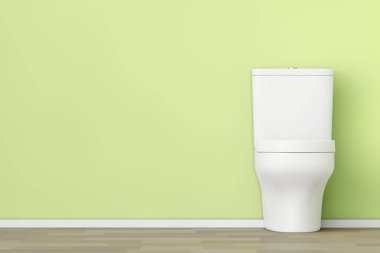 Beyaz seramik klozet. 3D render