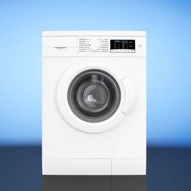 Modern çamaşır makinesi. 3D render