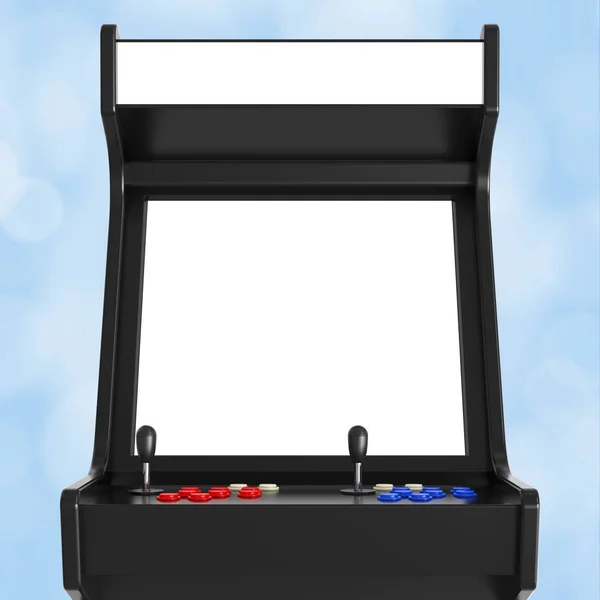Machine d'arcade de jeu avec écran blanc pour votre conception. 3d Rend — Photo