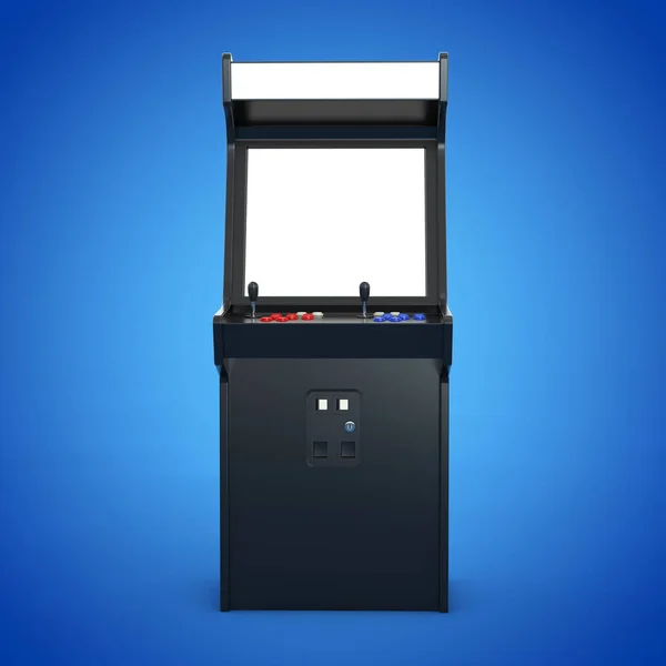 Macchina da gioco arcade con schermo vuoto per il tuo design. 3d Rend — Foto Stock