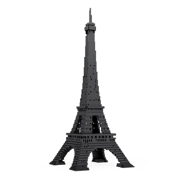 Eiffelturm im Pixel-Art-Stil. 3D-Darstellung — Stockfoto