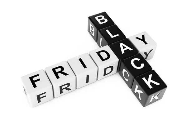 Black Friday Concept. Sign as Crossword Blocks. 3d Rendering — Stock Photo, Image