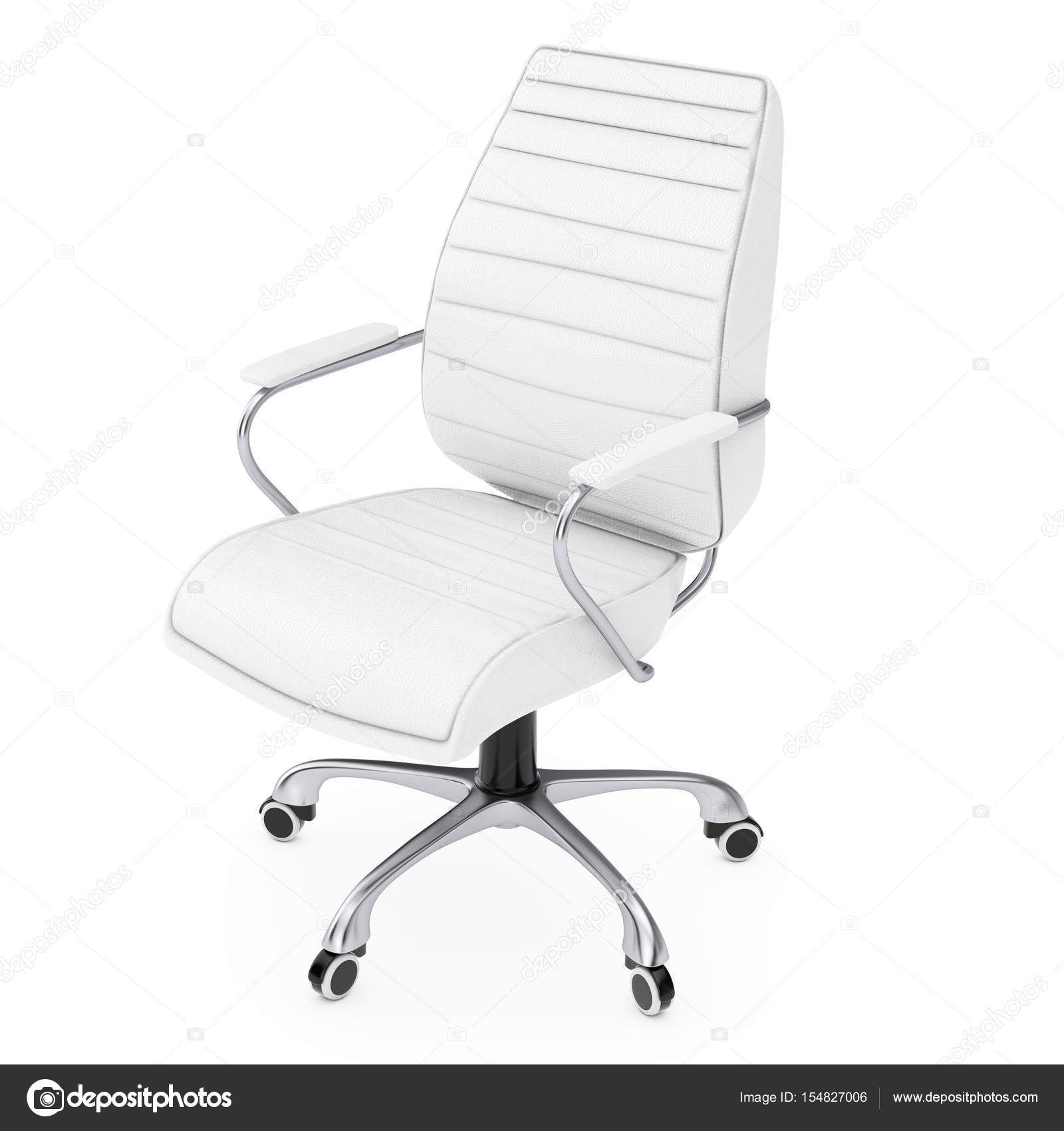 White Leather Boss Office Chair. 3d Rendering Stock Photo by ©doomu
